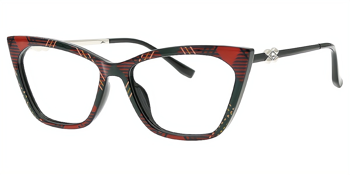 Black Cat Eye Ornate TR90 Eyeglasses