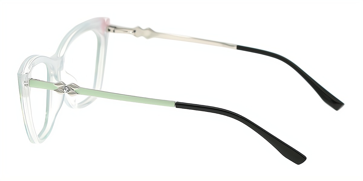 Green Cat Eye Ornate TR90 Eyeglasses