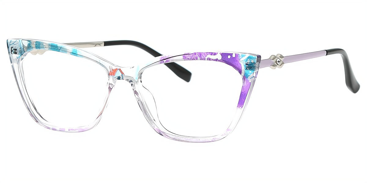 Mix Cat Eye Ornate TR90 Eyeglasses