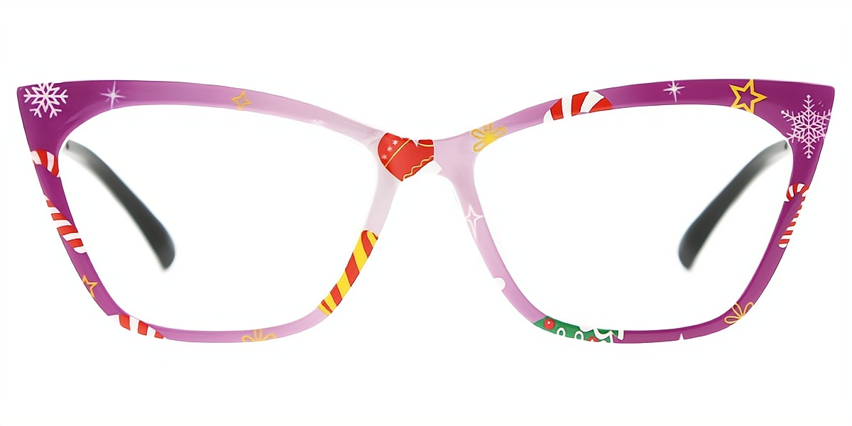 Purple Cat Eye Ornate TR90 Eyeglasses