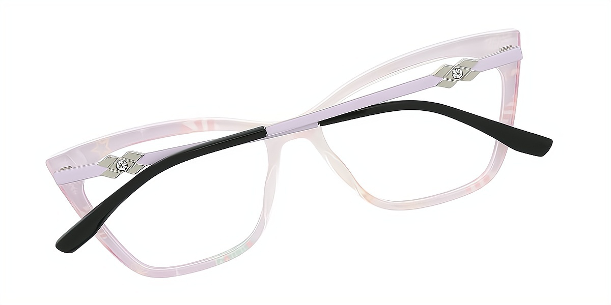 Purple Cat Eye Ornate TR90 Eyeglasses