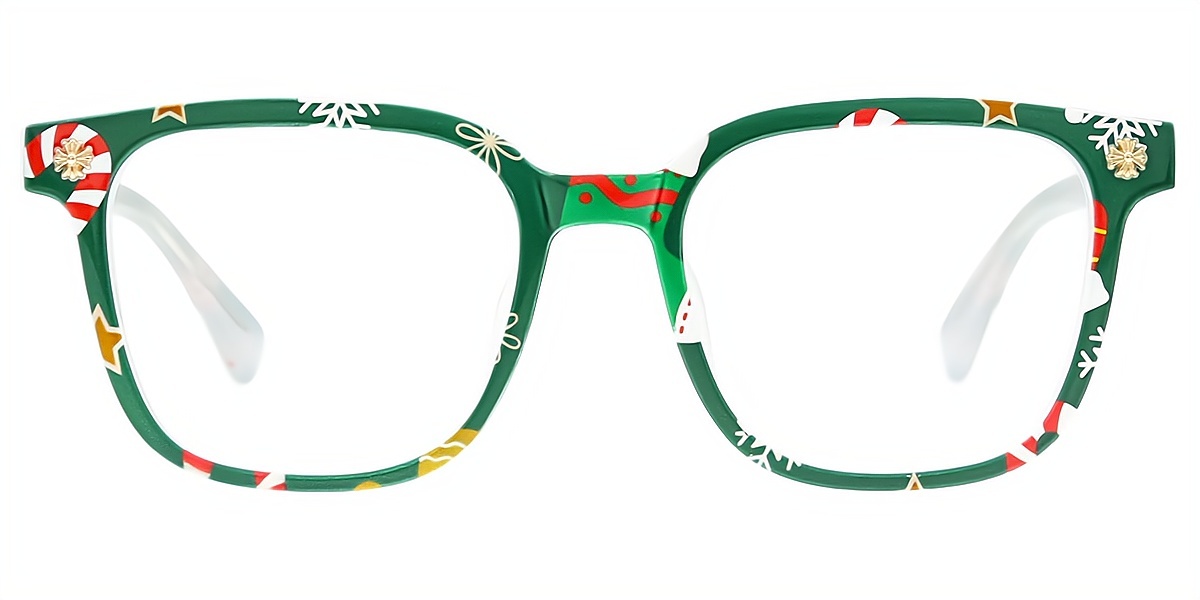 Green Square Ornate TR90 Eyeglasses