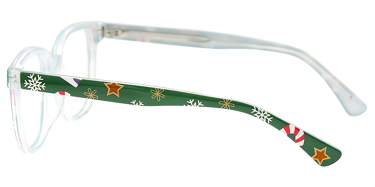 Green Square Ornate TR90 Eyeglasses