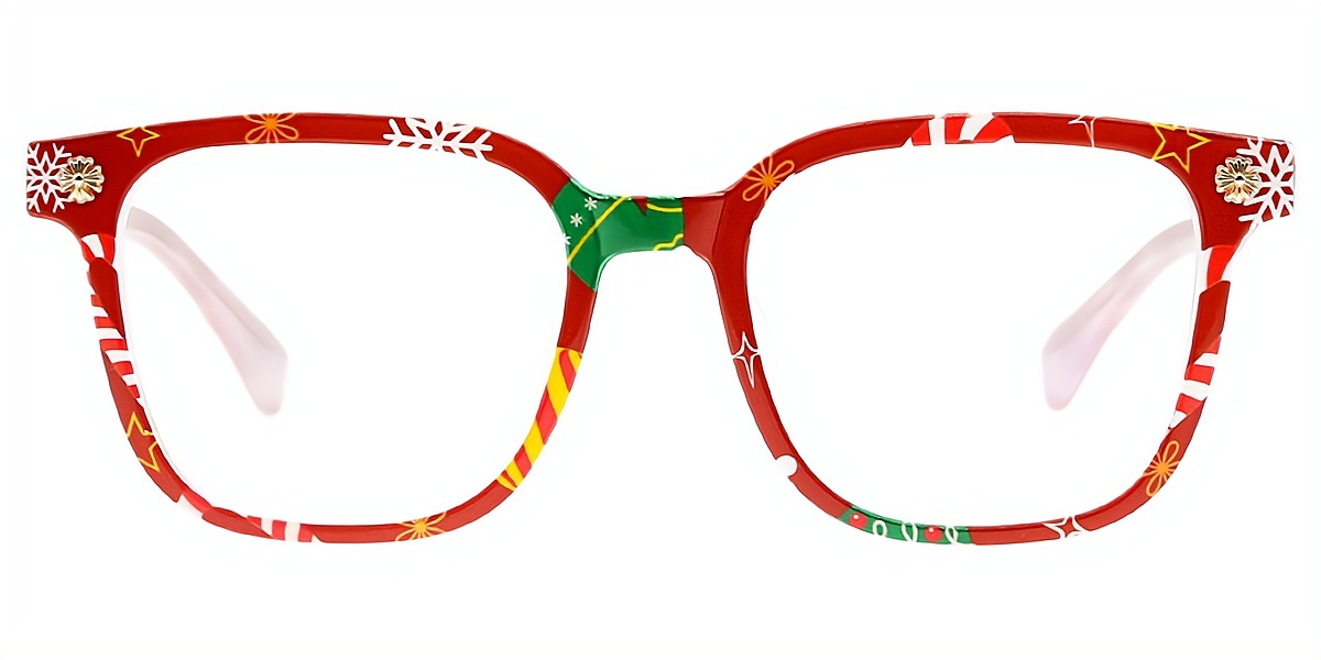 Red Square Ornate TR90 Eyeglasses