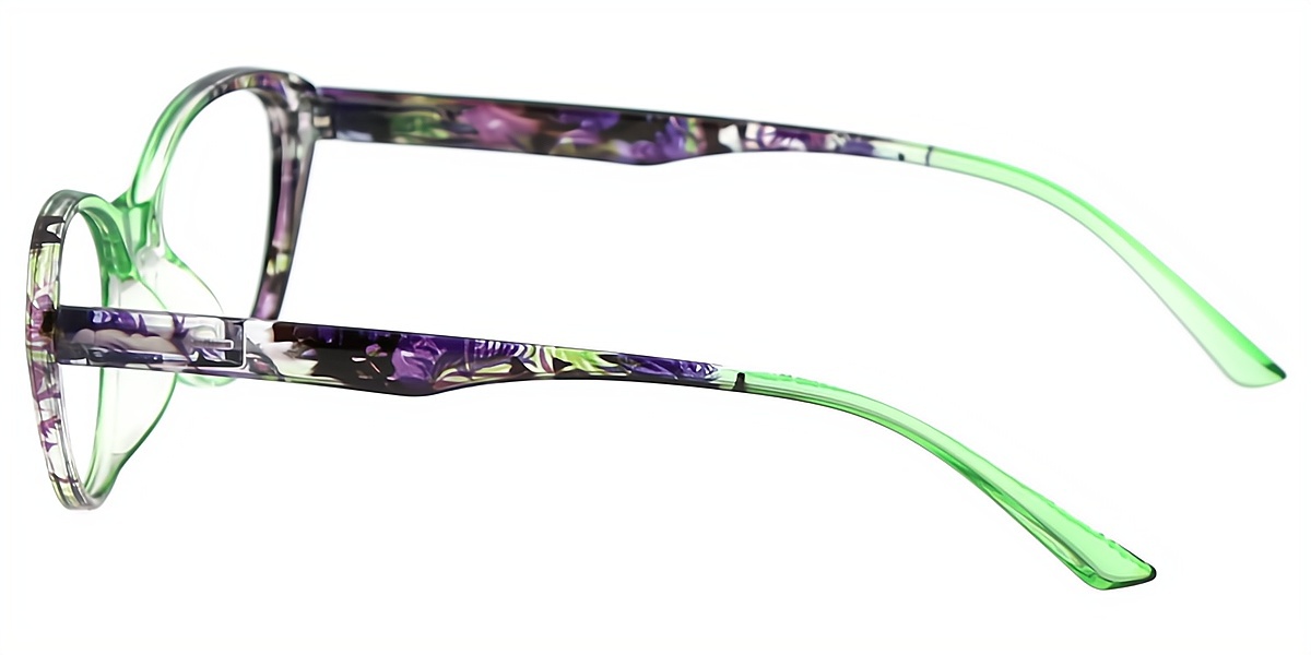 Green Purple Cat Eye Modish Plastic Eyeglasses