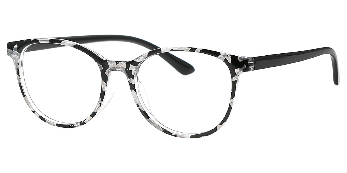 Black Tortoise Oval Modish Plastic Eyeglasses