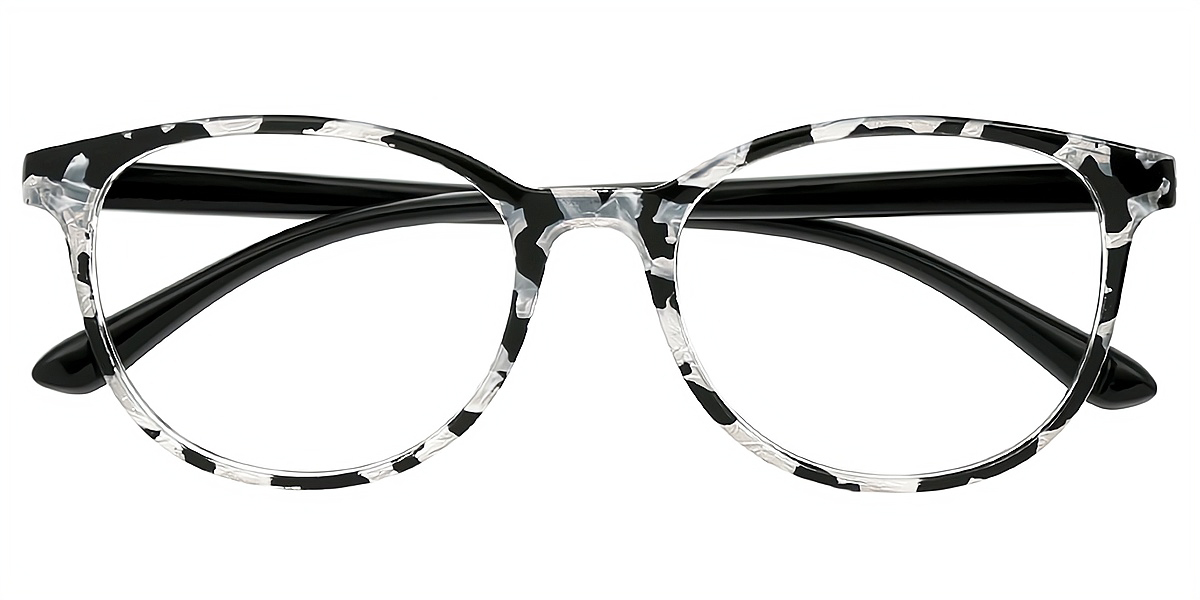 Black Tortoise Oval Modish Plastic Eyeglasses