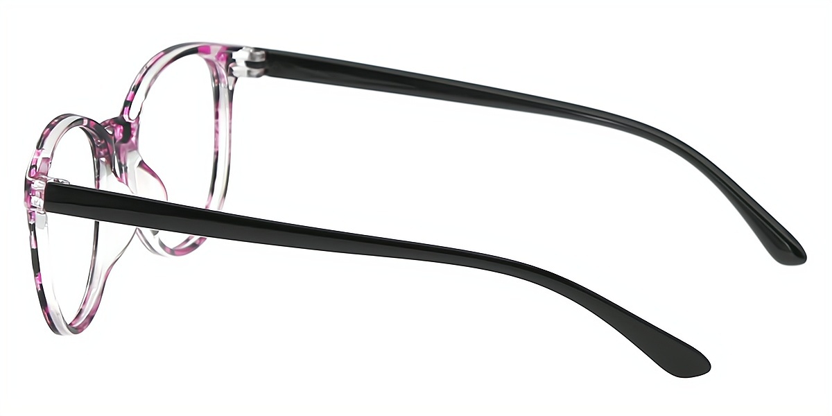 Purple Tortoise Oval Modish Plastic Eyeglasses