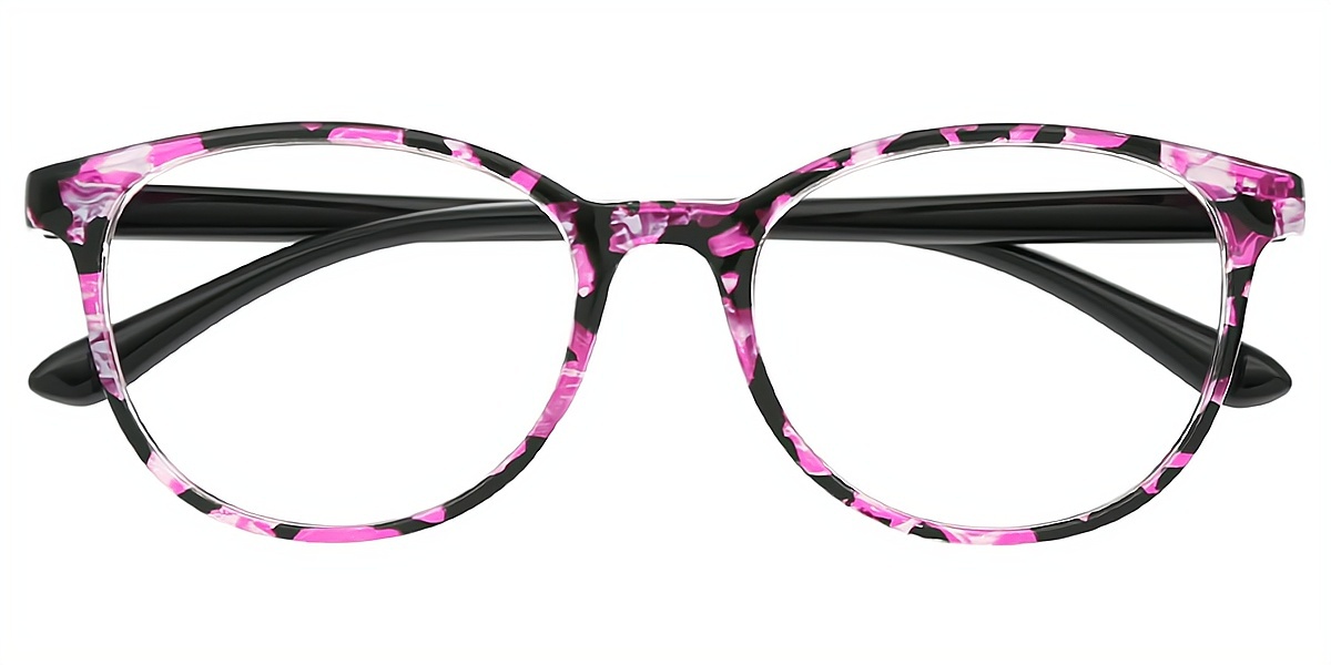 Purple Tortoise Oval Modish Plastic Eyeglasses