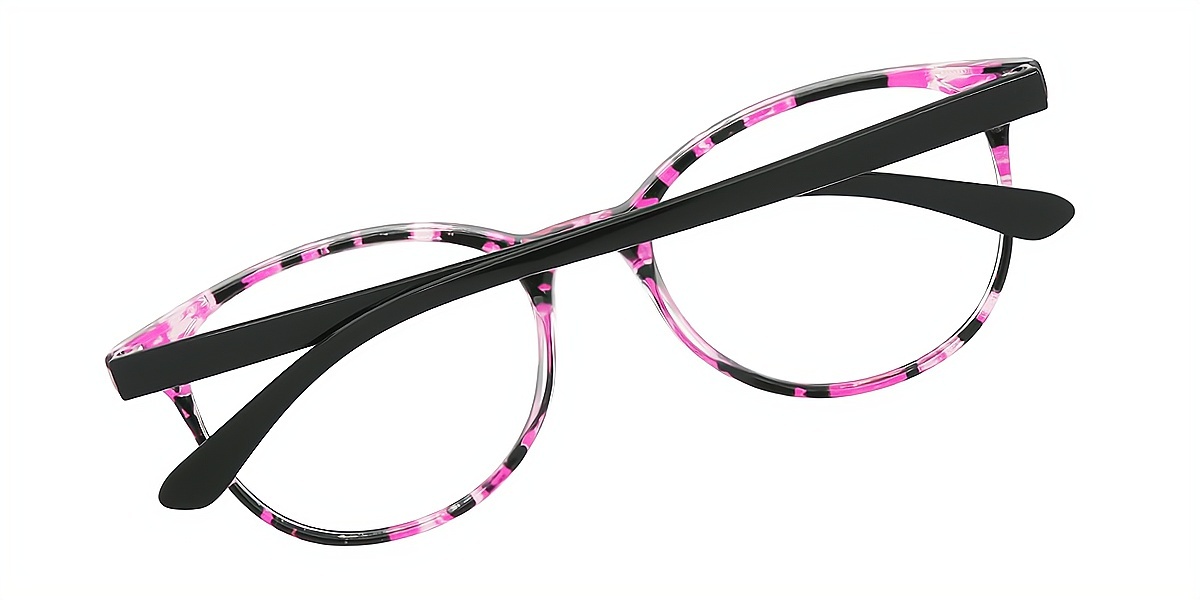 Purple Tortoise Oval Modish Plastic Eyeglasses