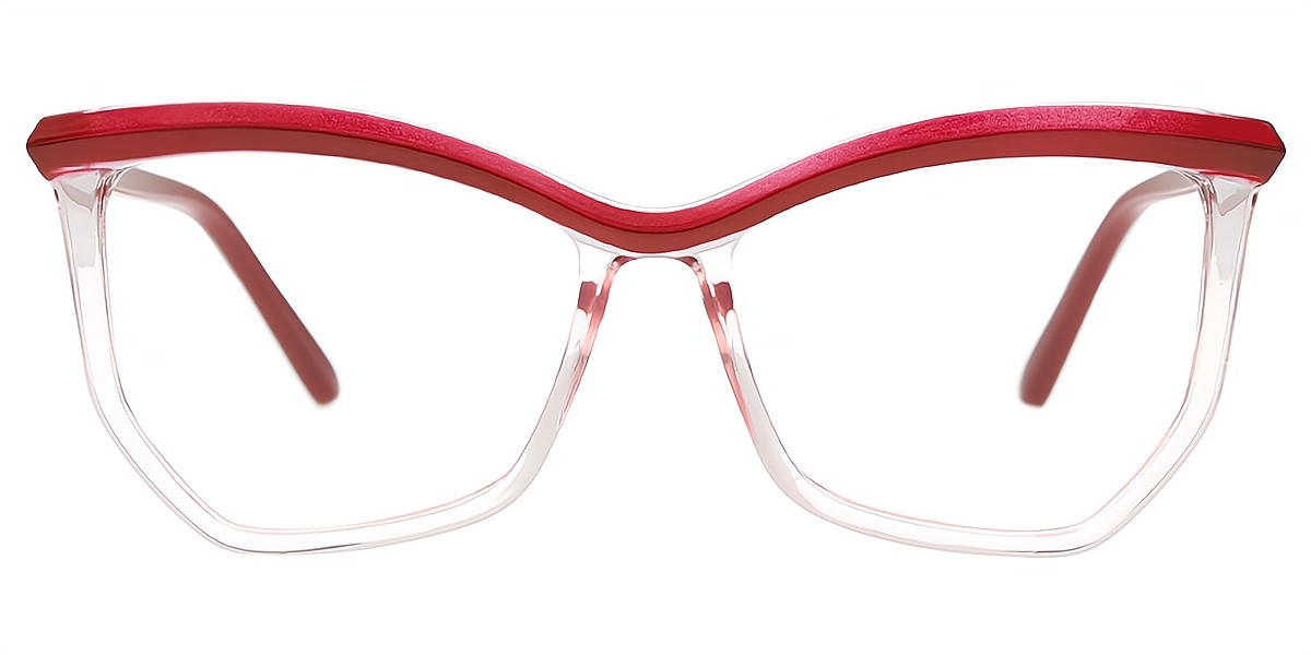 Red Butterfly Hipster Plastic Eyeglasses