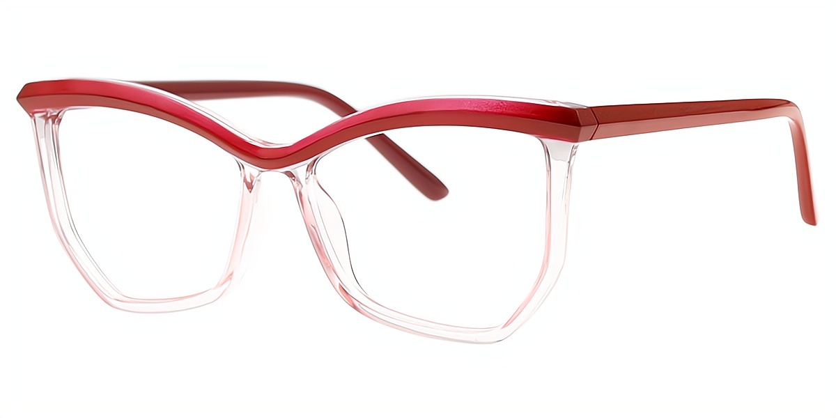 Red Butterfly Hipster Plastic Eyeglasses