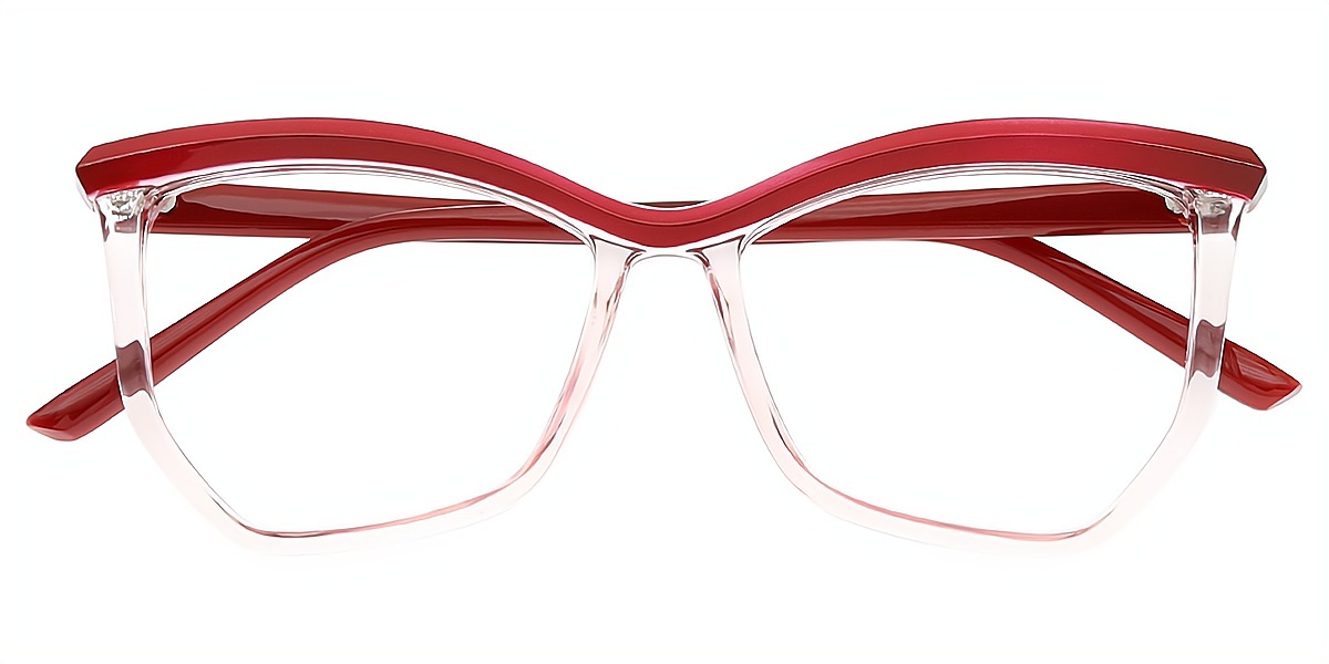 Red Butterfly Hipster Plastic Eyeglasses