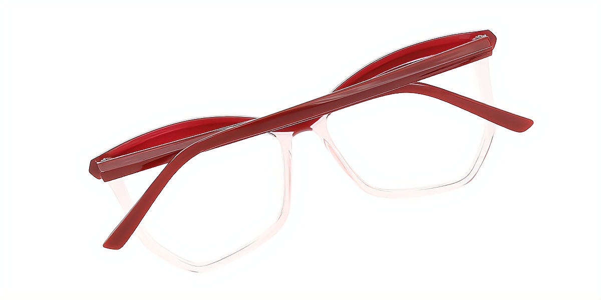 Red Butterfly Hipster Plastic Eyeglasses