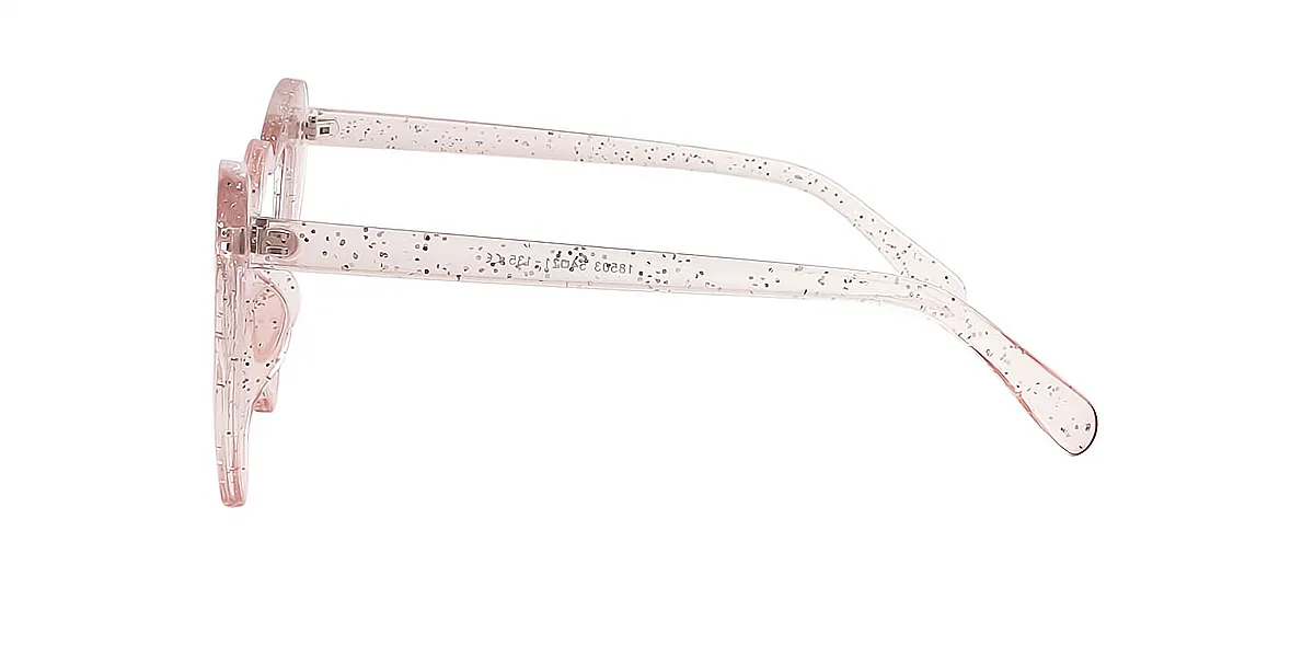Pink Geometric Unique Plastic Eyeglasses