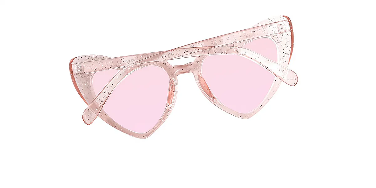 Pink Geometric Unique Plastic Eyeglasses