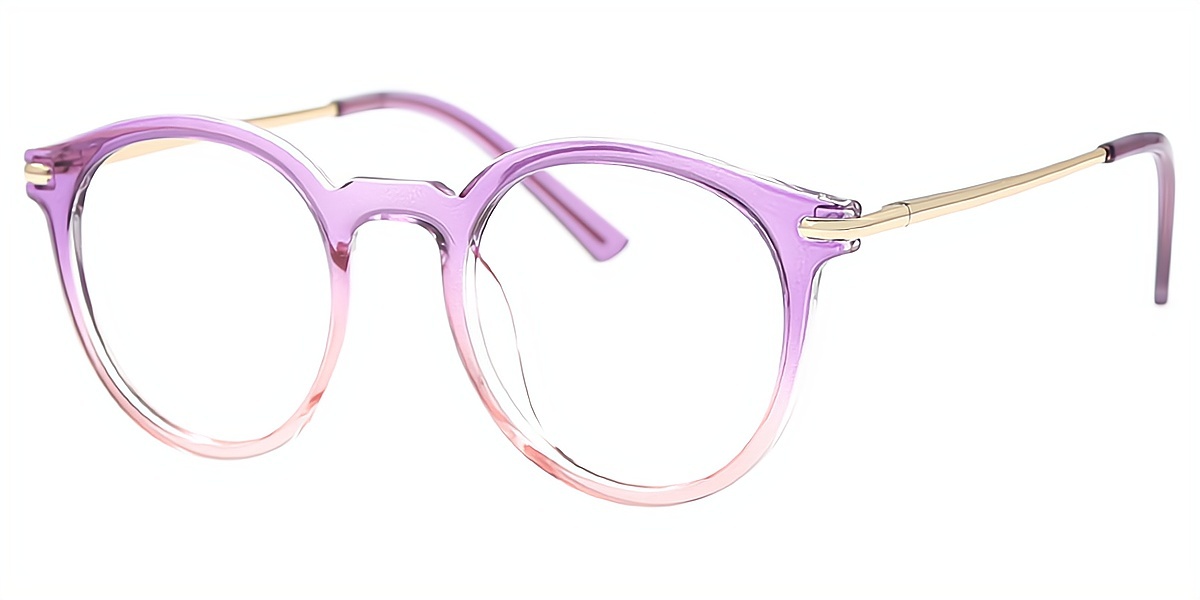 Purple Oval Retro TR90 Eyeglasses