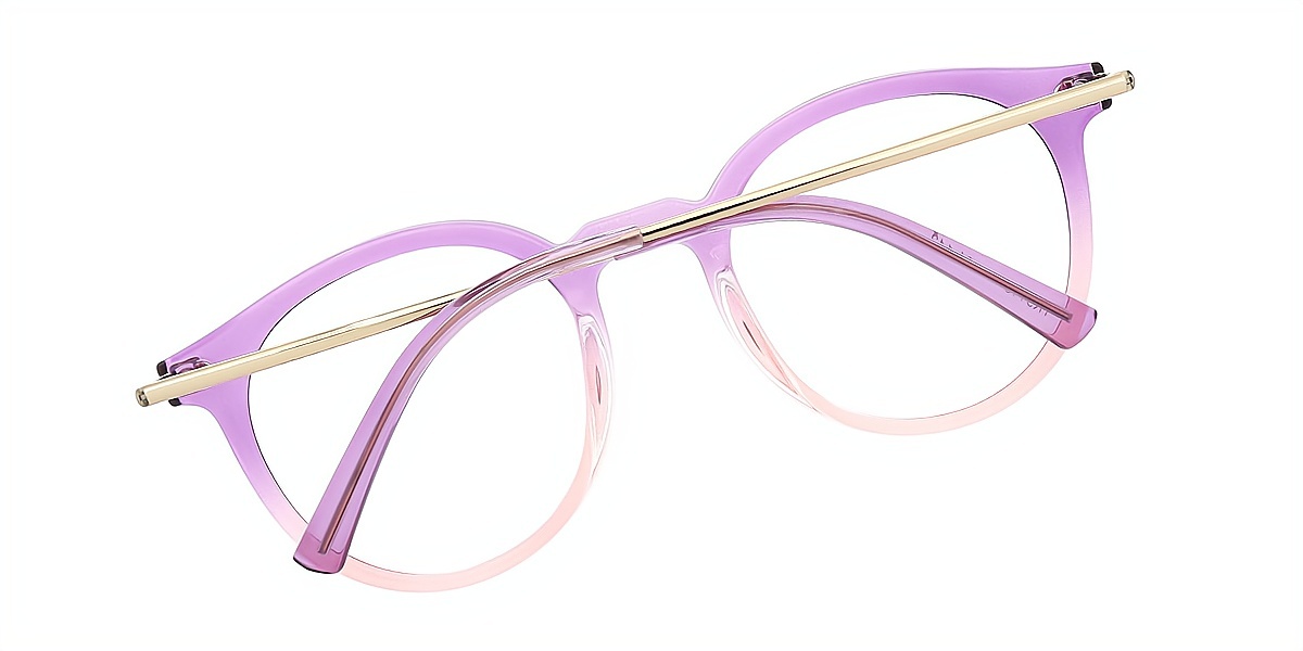 Purple Oval Retro TR90 Eyeglasses