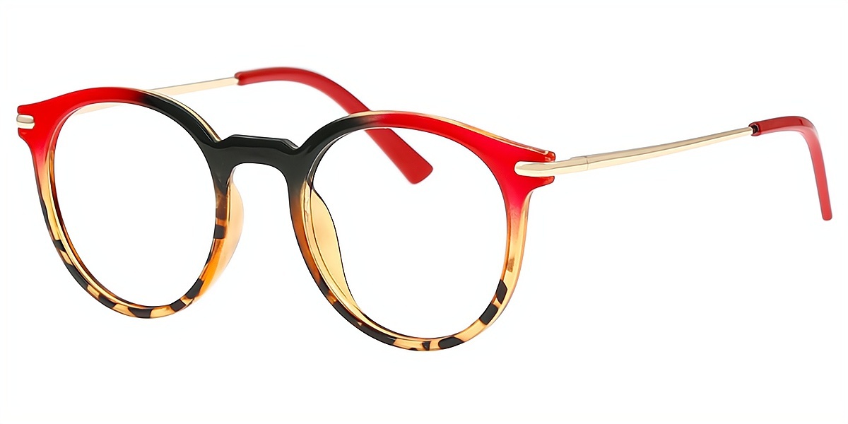 Red Oval Retro TR90 Eyeglasses