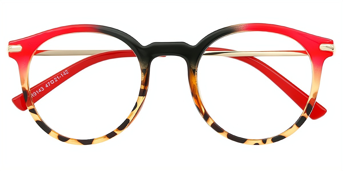 Red Oval Retro TR90 Eyeglasses