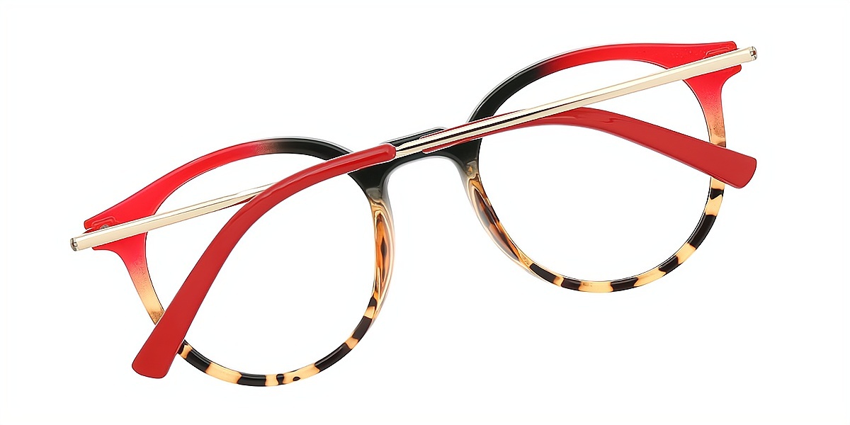 Red Oval Retro TR90 Eyeglasses