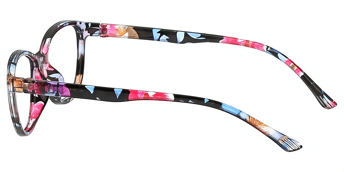 Floral Oval Modish Plastic Eyeglasses