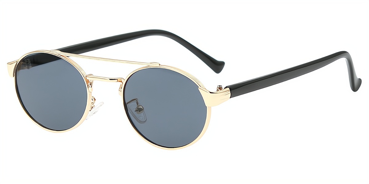 Golden Aviator Chic Mixed Materials Eyeglasses