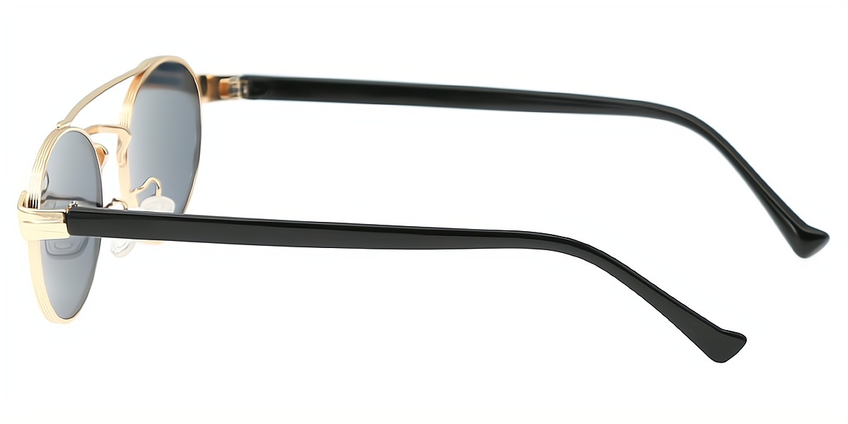 Golden Aviator Chic Mixed Materials Eyeglasses