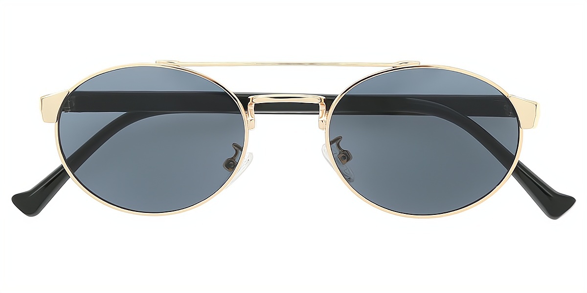 Golden Aviator Chic Mixed Materials Eyeglasses