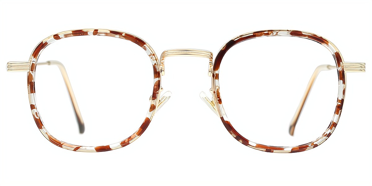 Tortoise Oval Chic Mixed Materials Eyeglasses