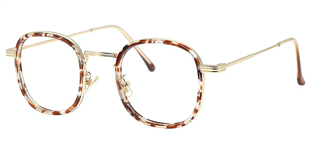 Tortoise Oval Chic Mixed Materials Eyeglasses