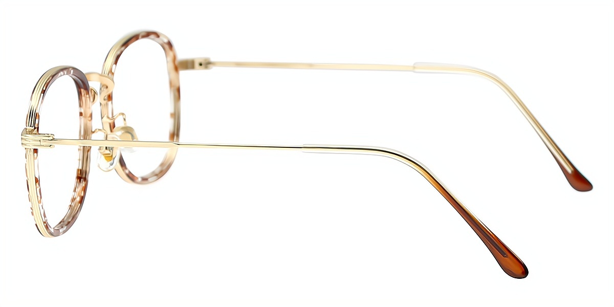 Tortoise Oval Chic Mixed Materials Eyeglasses