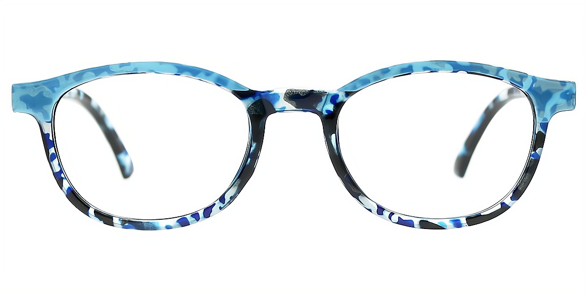 Blue Oval Modish Plastic Eyeglasses