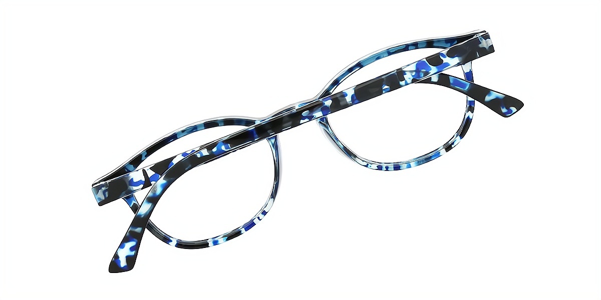 Blue Oval Modish Plastic Eyeglasses