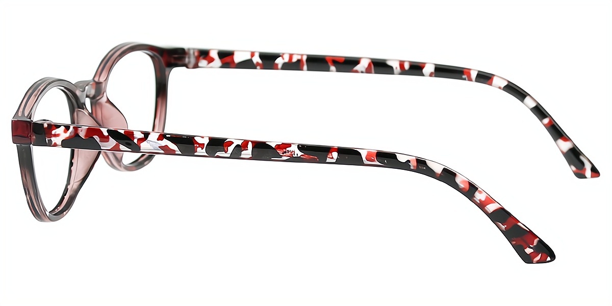 Red Oval Modish Plastic Eyeglasses