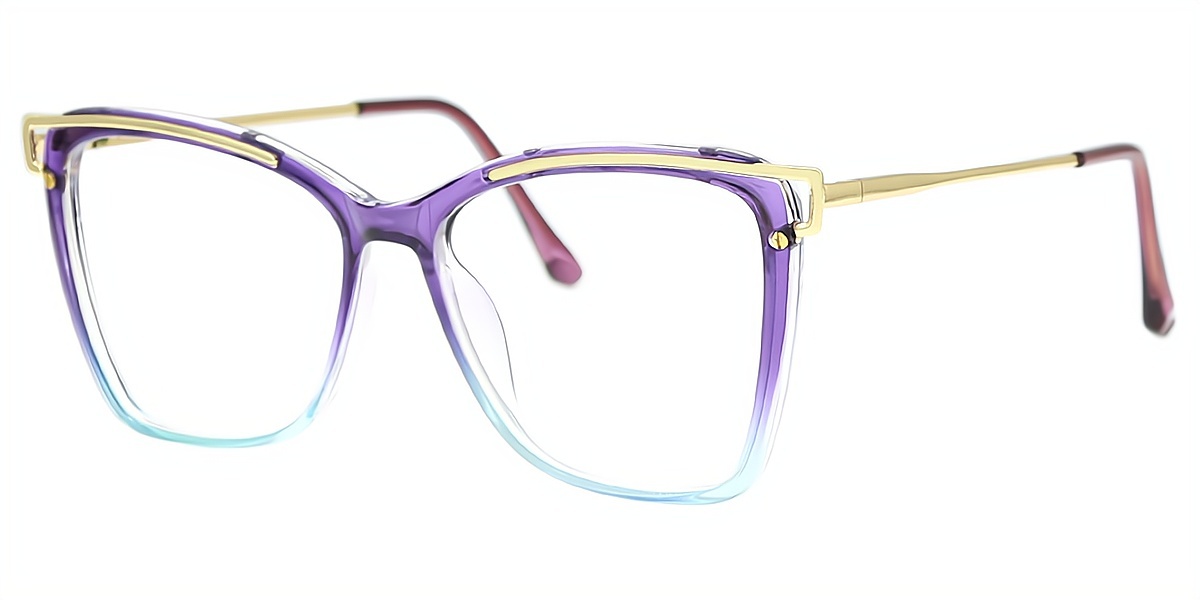 Purple Butterfly Unique Mixed Materials Eyeglasses