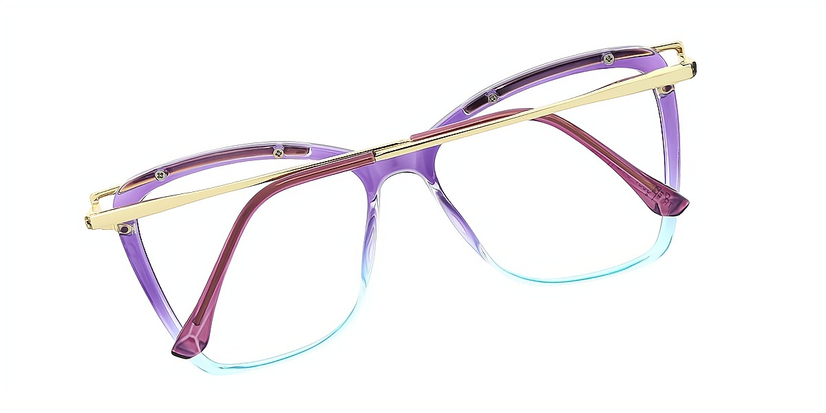 Purple Butterfly Unique Mixed Materials Eyeglasses