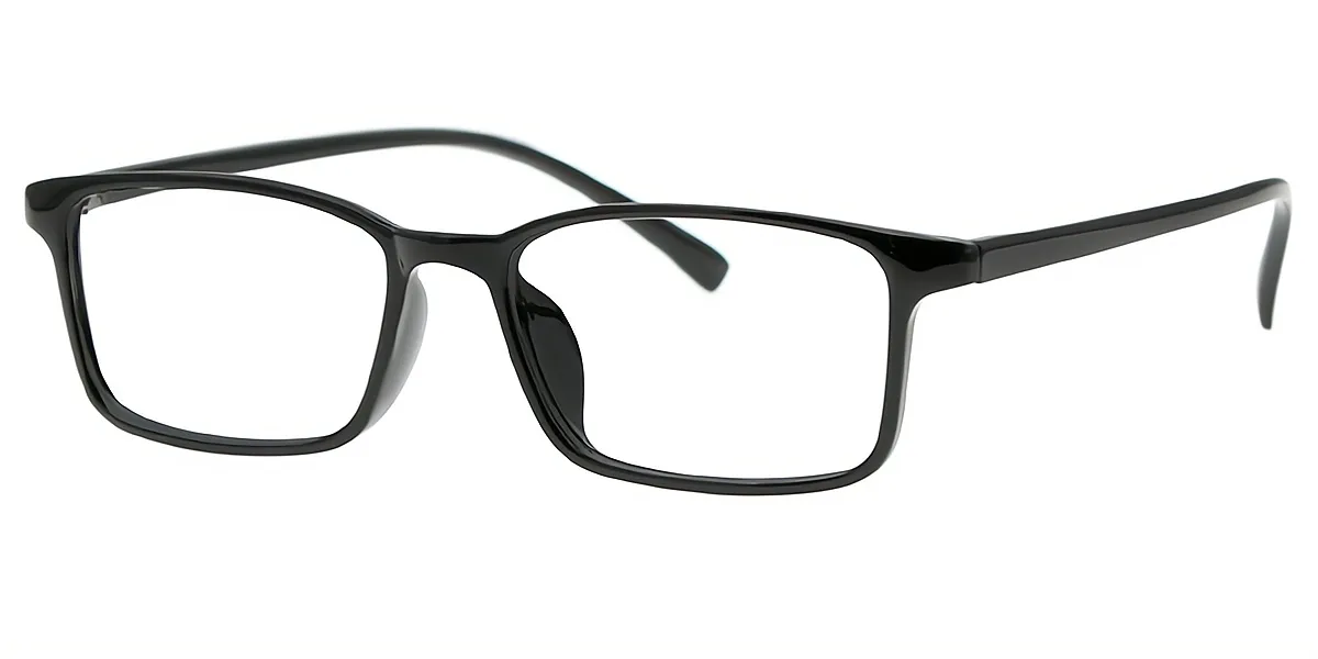 Black Rectangle Simple Plastic Eyeglasses
