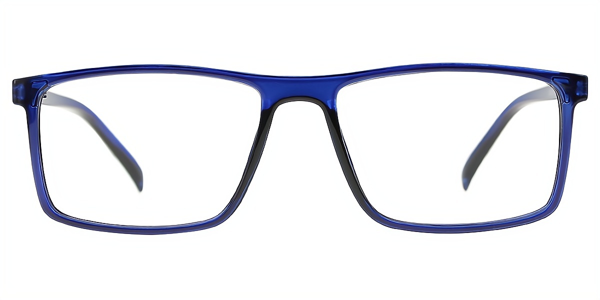 Blue Rectangle Simple Plastic Eyeglasses