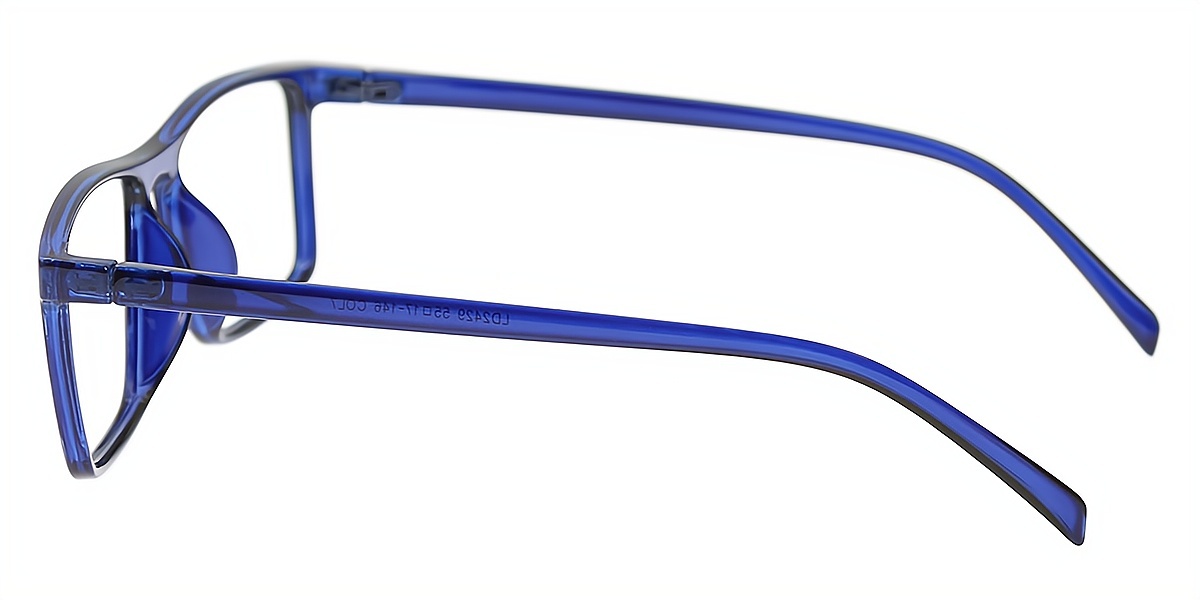 Blue Rectangle Simple Plastic Eyeglasses