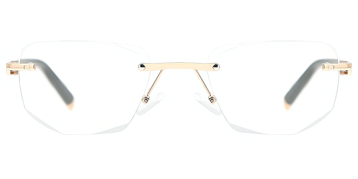 Golden Rectangle Simple Mixed Materials Eyeglasses