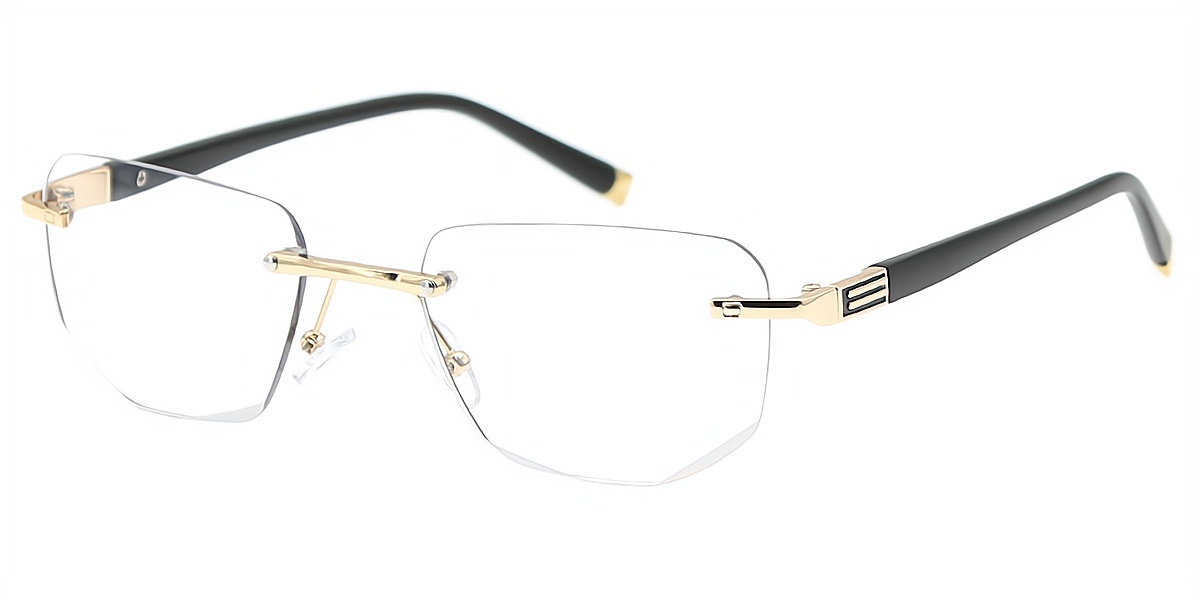 Golden Rectangle Simple Mixed Materials Eyeglasses