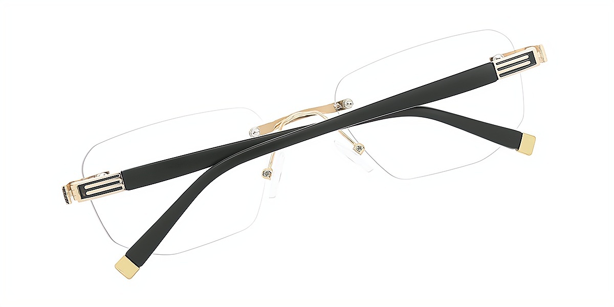 Golden Rectangle Simple Mixed Materials Eyeglasses