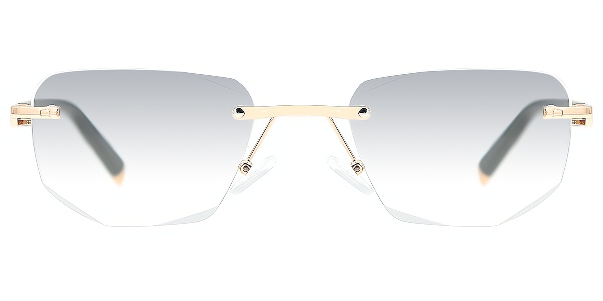 Golden Rectangle Simple Mixed Materials Eyeglasses