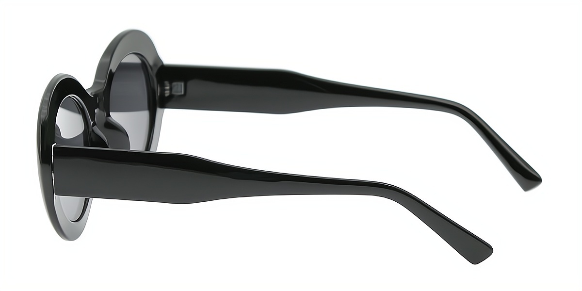 Black Oval Unique Oversized Plastic Eyeglasses
