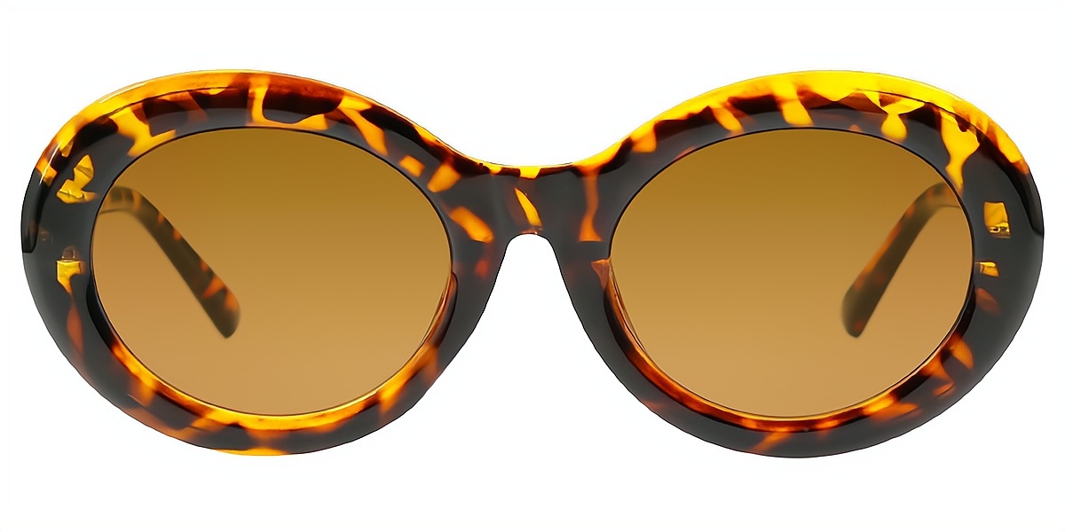 Tortoise Oval Unique Oversized Plastic Eyeglasses