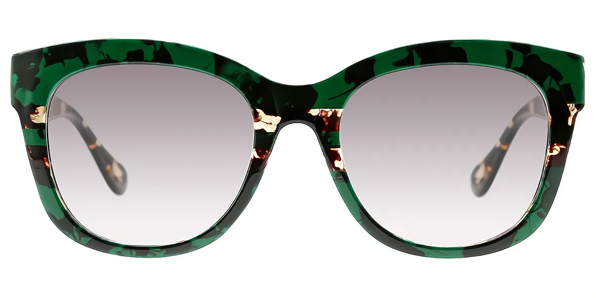 Green Butterfly Unique Oversized Plastic Eyeglasses