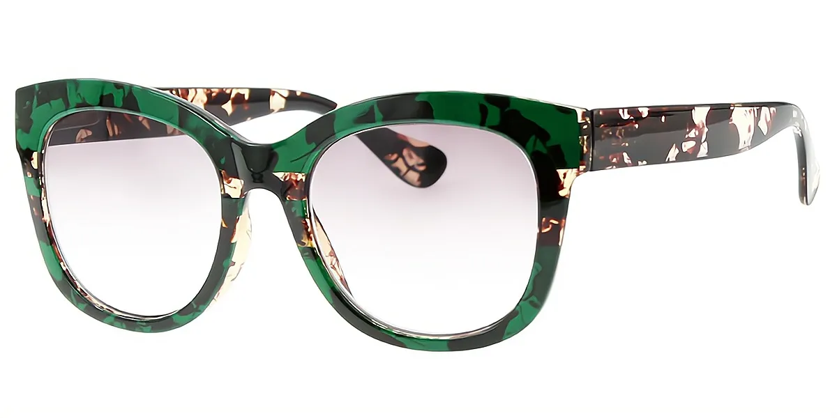 Green Butterfly Unique Oversized Plastic Eyeglasses