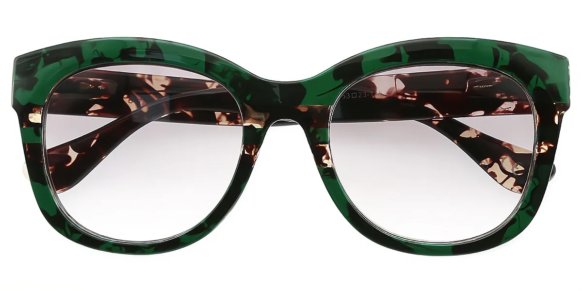 Green Butterfly Unique Oversized Plastic Eyeglasses