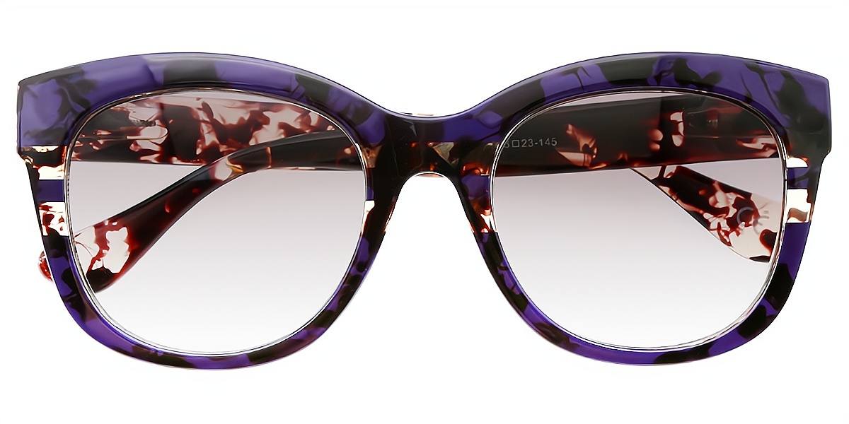 Purple Butterfly Unique Oversized Plastic Eyeglasses